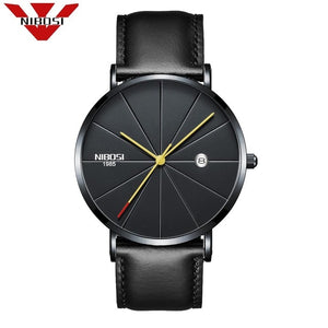 Men Blue Stainless Steel Ultra Thin Watches for Me. Classic Quartz Watch. Luxury Date Men's Wrist Watch