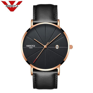 Men Blue Stainless Steel Ultra Thin Watches for Me. Classic Quartz Watch. Luxury Date Men's Wrist Watch