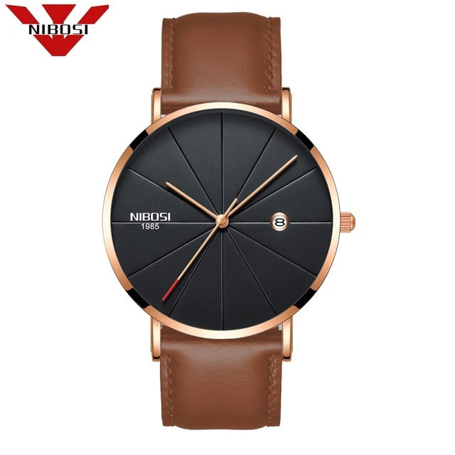 Men Blue Stainless Steel Ultra Thin Watches for Me. Classic Quartz Watch. Luxury Date Men's Wrist Watch