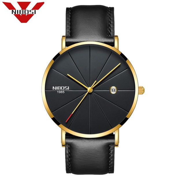 Men Blue Stainless Steel Ultra Thin Watches for Me. Classic Quartz Watch. Luxury Date Men's Wrist Watch