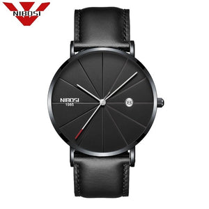 Men Blue Stainless Steel Ultra Thin Watches for Me. Classic Quartz Watch. Luxury Date Men's Wrist Watch