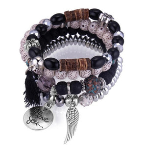 Bohemia Crystal Bead Bracelets for Women Bracelet Female Tassel Natural Stone Charms Wristband Gift pulseira feminina