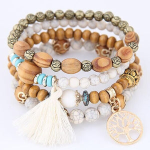 Bohemia Crystal Bead Bracelets for Women Bracelet Female Tassel Natural Stone Charms Wristband Gift pulseira feminina