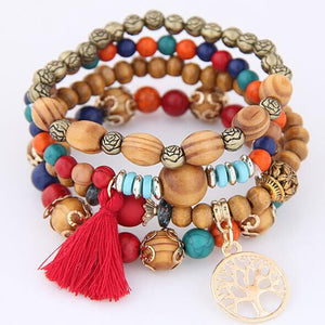 Bohemia Crystal Bead Bracelets for Women Bracelet Female Tassel Natural Stone Charms Wristband Gift pulseira feminina