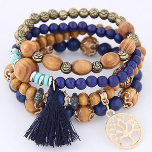 Bohemia Crystal Bead Bracelets for Women Bracelet Female Tassel Natural Stone Charms Wristband Gift pulseira feminina