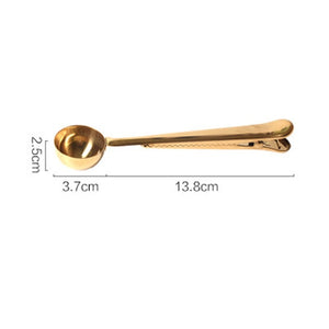 Chic Coffee Scoop Sealed Clips Gadgets Stainless Steel Multifunction Tea Milk Powder Book Paper Measuring Spoon Kitchen 1PCS