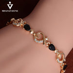 New 5 colors Beautiful Bracelet for Women Colorful Austrian Crystal Fashion Heart Chain Bracelet Wholesale
