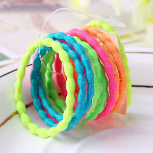 10 Pcs Random Fashion Hairbands Hair Rope Holder Candy Color Hair Ties Elastic Ponytail Head Band Girls Rubber Fashion