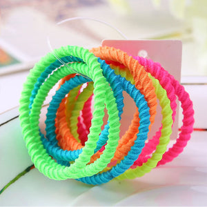 10 Pcs Random Fashion Hairbands Hair Rope Holder Candy Color Hair Ties Elastic Ponytail Head Band Girls Rubber Fashion