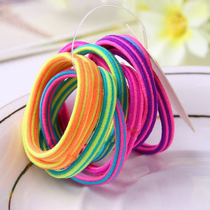 10 Pcs Random Fashion Hairbands Hair Rope Holder Candy Color Hair Ties Elastic Ponytail Head Band Girls Rubber Fashion