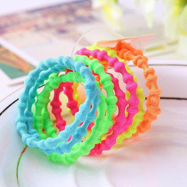 10 Pcs Random Fashion Hairbands Hair Rope Holder Candy Color Hair Ties Elastic Ponytail Head Band Girls Rubber Fashion