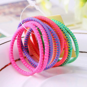 10 Pcs Random Fashion Hairbands Hair Rope Holder Candy Color Hair Ties Elastic Ponytail Head Band Girls Rubber Fashion
