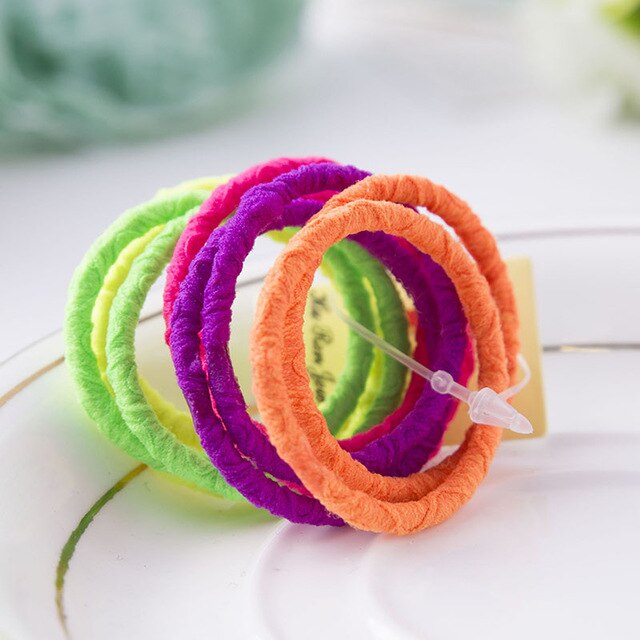 10 Pcs Random Fashion Hairbands Hair Rope Holder Candy Color Hair Ties Elastic Ponytail Head Band Girls Rubber Fashion