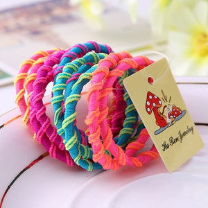 10 Pcs Random Fashion Hairbands Hair Rope Holder Candy Color Hair Ties Elastic Ponytail Head Band Girls Rubber Fashion