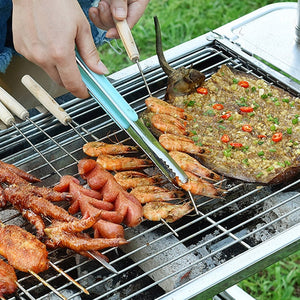 Stainless Steel Kitchen Tongs BBQ Tongs Mini Barbecue Grill Food Clip Ice Tongs Meat Salad Toast Tongs Clamp Kitchen Accessories