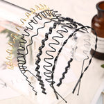 1pc Fashion Unisex Black/golden Wavy Hairband Mens Women Hair Head Hoop Bands Accessories Sport Headband Headdress Styling Tools