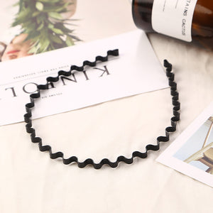 1pc Fashion Unisex Black/golden Wavy Hairband Mens Women Hair Head Hoop Bands Accessories Sport Headband Headdress Styling Tools