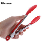 8inch Silicone Kitchen Cooking Salad Serving Barbecue Tongs Food Clip Cooking Tong Clamp Handle Kitchen Utensil BBQ Buffet Tool