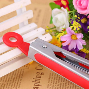 8inch Silicone Kitchen Cooking Salad Serving Barbecue Tongs Food Clip Cooking Tong Clamp Handle Kitchen Utensil BBQ Buffet Tool
