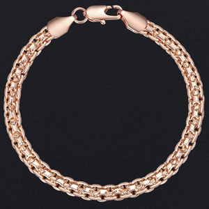 5mm Bracelet for Women Girls 585 Rose Gold Bismark Link Chain Bracelet Woman Jewelry Hot Party Jewelry Gifts 18cm 20cm GB422