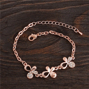 Rose Gold Chain Bracelet For Women Crystal Wedding Jewelry Ladies Charm Wrist Bracelet Pulseras Wholesale Price