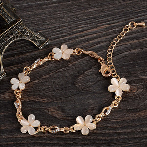 Rose Gold Chain Bracelet For Women Crystal Wedding Jewelry Ladies Charm Wrist Bracelet Pulseras Wholesale Price