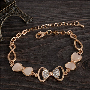 Rose Gold Chain Bracelet For Women Crystal Wedding Jewelry Ladies Charm Wrist Bracelet Pulseras Wholesale Price