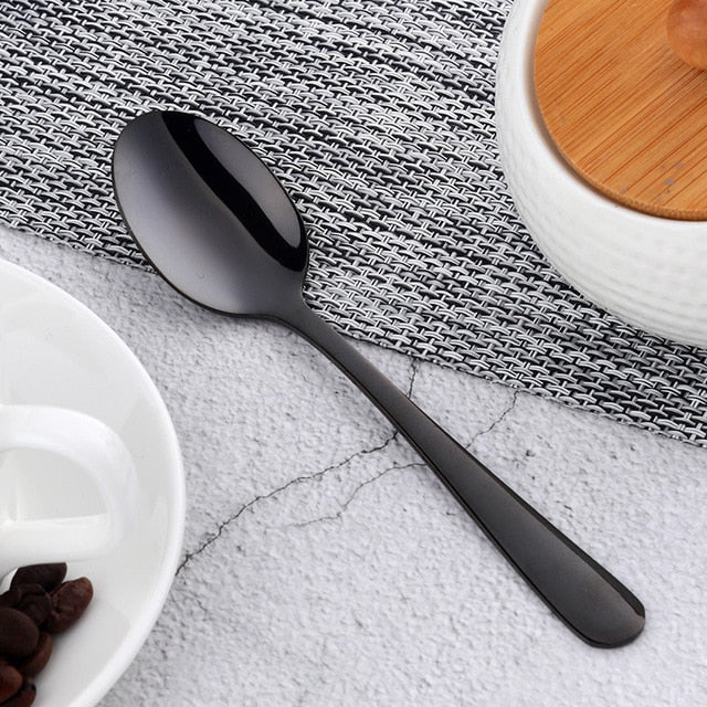 10 pcs Stainless Steel Rose gold Tea Spoon High Quality Tableware Gold Spoon Vintage Coffee Spoon For Party Free Shipping