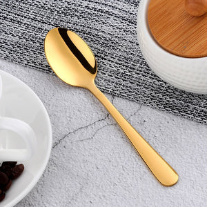 10 pcs Stainless Steel Rose gold Tea Spoon High Quality Tableware Gold Spoon Vintage Coffee Spoon For Party Free Shipping