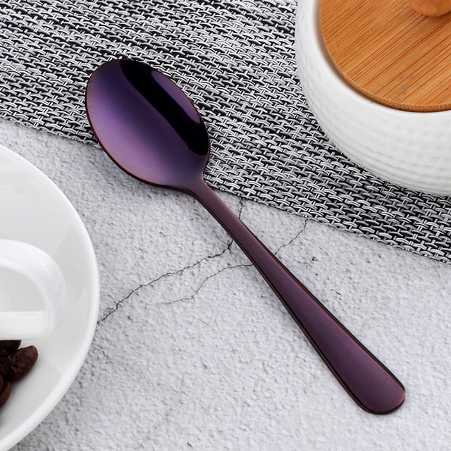 10 pcs Stainless Steel Rose gold Tea Spoon High Quality Tableware Gold Spoon Vintage Coffee Spoon For Party Free Shipping