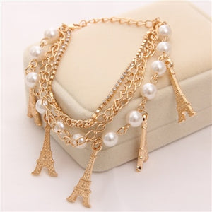2019 New Woman Bracelets Mulitlayer Gold Chain Heart Bracelets & Bangles Charm Bracelets For Women Crystal Bracelets