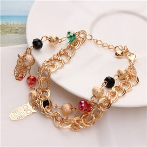 2019 New Woman Bracelets Mulitlayer Gold Chain Heart Bracelets & Bangles Charm Bracelets For Women Crystal Bracelets