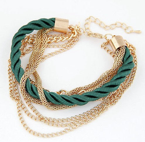 2019 New Woman Bracelets Mulitlayer Gold Chain Heart Bracelets & Bangles Charm Bracelets For Women Crystal Bracelets