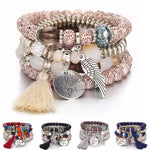 Bohemia Crystal Bead Bracelets for Women Bracelet Female Tassel Natural Stone Charms Wristband Gift pulseira feminina