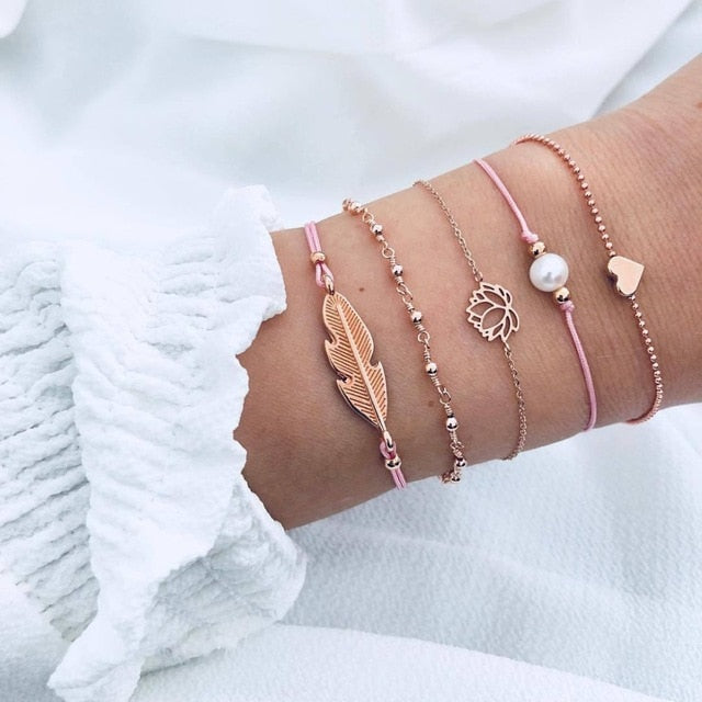30 Styles Mix Turtle Heart Pearl Wave LOVE Crystal Marble Charm Bracelets for Women  Tassel Bracelet Jewelry