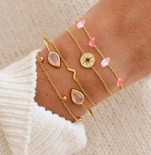 30 Styles Mix Turtle Heart Pearl Wave LOVE Crystal Marble Charm Bracelets for Women  Tassel Bracelet Jewelry