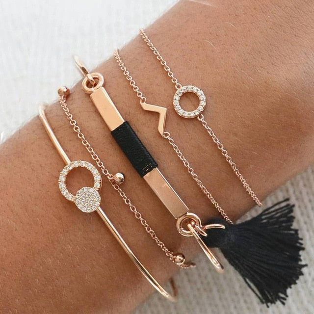 30 Styles Mix Turtle Heart Pearl Wave LOVE Crystal Marble Charm Bracelets for Women  Tassel Bracelet Jewelry