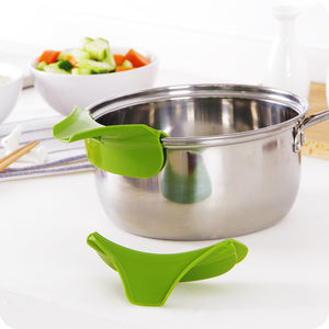 Kitchen Accessories Pans To Prevent Spills Circular Rim Deflector Leak-proof Kitchen Silicone Funnel Kitchen Gadget Tools