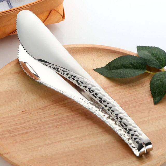 2 Pcs Stainless Steel Food/Bread/Pasta Clip Kitchen Tool BBQ/Salad/Meat/Kitchen Tongs