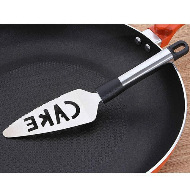 Creative Stainless Steel Steak Spatula Cake Bread Cheese Pizza Kitchen Tool Cute Kitchen Utensil Hollow Engraved Baking Cutting