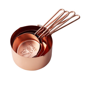4pcs/set Measuring Cup Metal Scoop Home Coffee Tea Cake Powder Measuring Spoon Baking Tool Multifunctional Kitchen Tool Set