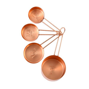 4pcs/set Measuring Cup Metal Scoop Home Coffee Tea Cake Powder Measuring Spoon Baking Tool Multifunctional Kitchen Tool Set