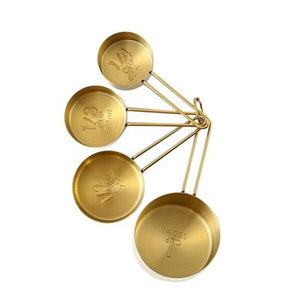 4pcs/set Measuring Cup Metal Scoop Home Coffee Tea Cake Powder Measuring Spoon Baking Tool Multifunctional Kitchen Tool Set