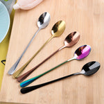 19.5 CM Stainless Steel Tableware Spoon  Ice Coffee Spoon  Home Kitchen  Long Handle Spoon