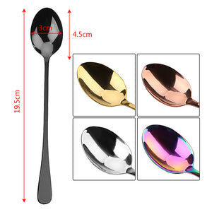 19.5 CM Stainless Steel Tableware Spoon  Ice Coffee Spoon  Home Kitchen  Long Handle Spoon