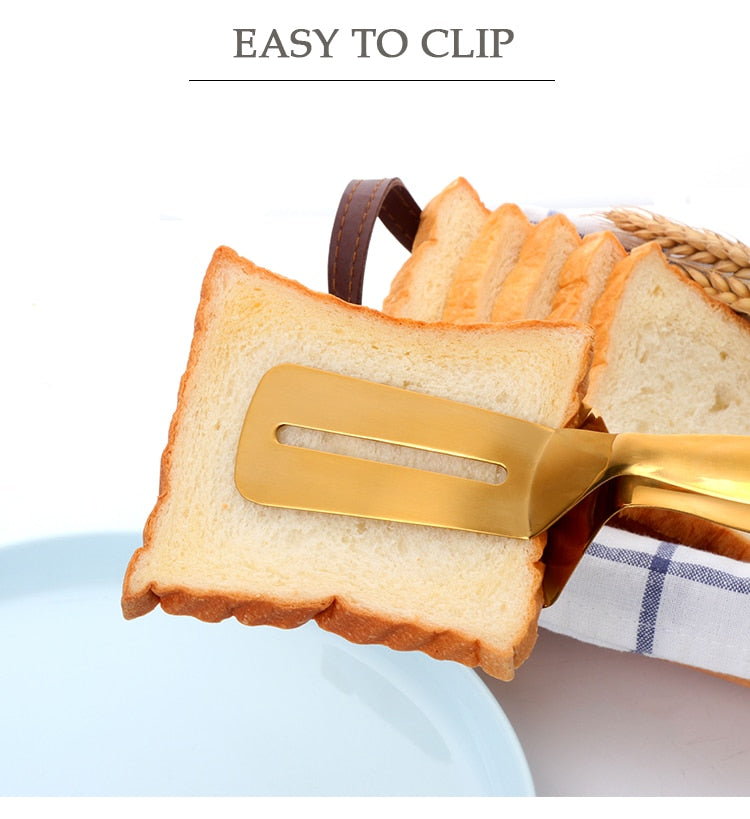 1 Pcs High Quality Grill Accessory Steak Clip Bread Tongs Clip Kitchen Tongs Solid Stainless Steel Food Cooking Serving Utensil