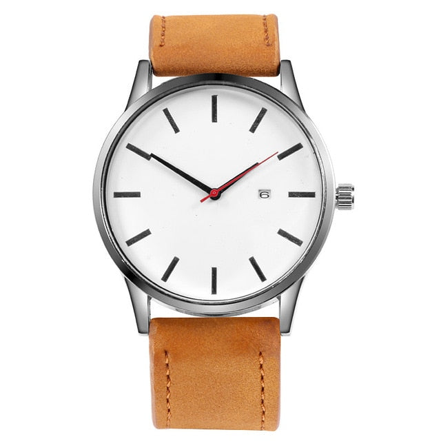 Men's Watch.  Fashion Leather Quartz Watch Men Casual Sports.