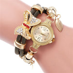 Hot selling retro bracelet watch women high quality exquisite bow-knot leave pendant quartz relogio feminino reloj mujer watches