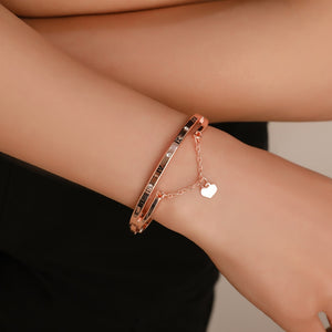 Love Roman Bracelet Numeral Tassel Peach Heart Temperament Every Match Korean Bracelet Trend Jewelry