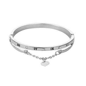Love Roman Bracelet Numeral Tassel Peach Heart Temperament Every Match Korean Bracelet Trend Jewelry